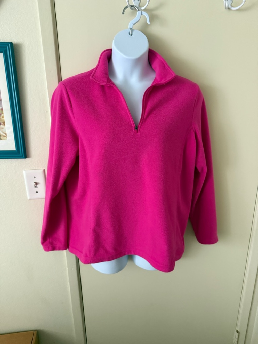 Lands' End Women's Half-Zip Fleece Pullover - Bright Pink